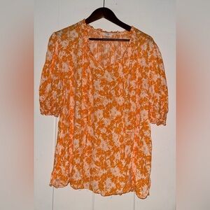 Terra & Sky Women’s Plus Size Puff Sleeve Peasant Top Soft & Feminine  Relax Fit